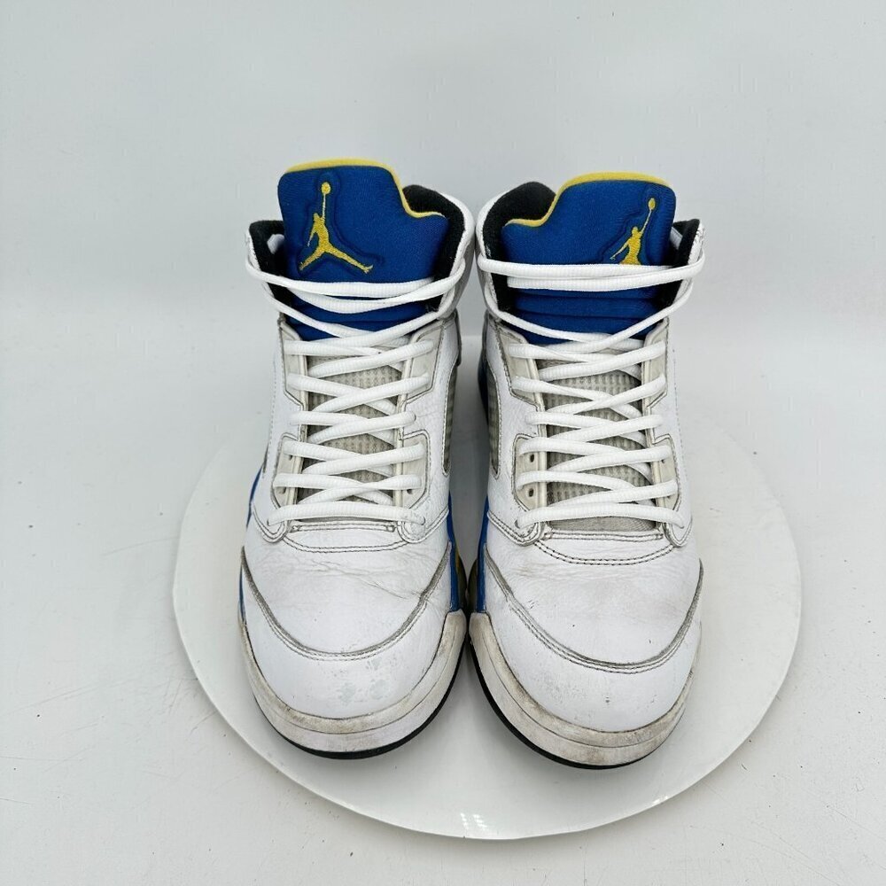 Nike Air Jordan 5 V Men Size 10.5 136027-189 Laney White Blue Yellow Shoes - Picture 3 of 11